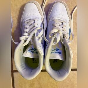 Reebok White and Blue Athletic Sneakers